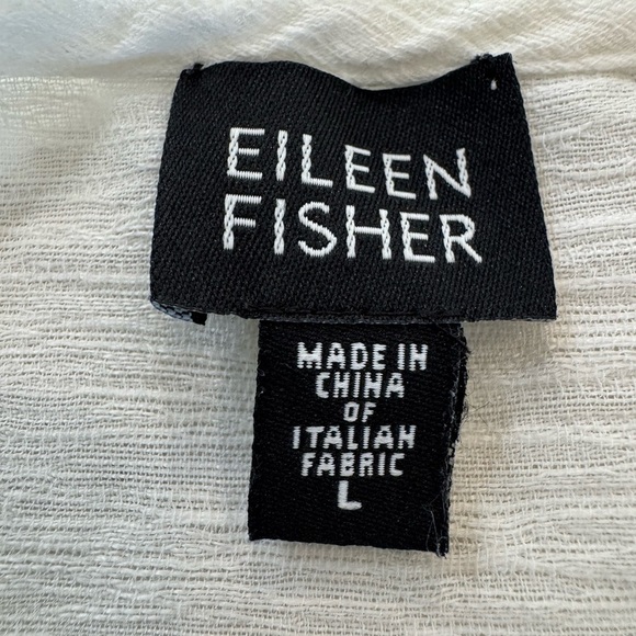 Eileen Fisher White Linen Boxy Tank Top Shirt Women’s Size Large Italian Fabric - Picture 3 of 13